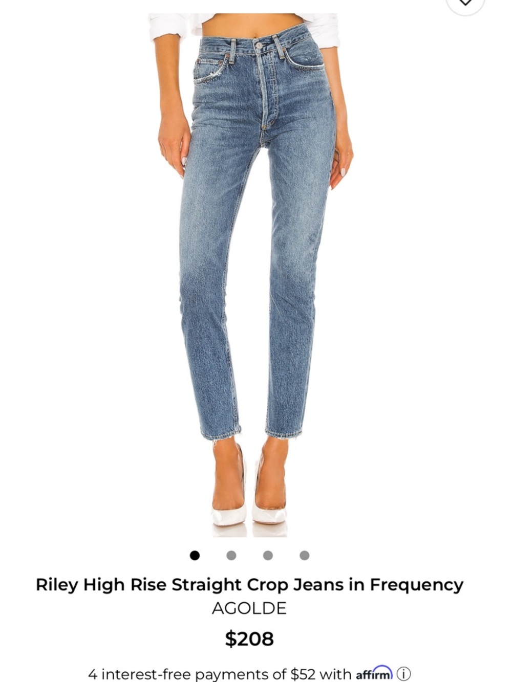 Agolde Riley High Rise Straight Crop Jeans — Frequency Blue Wash